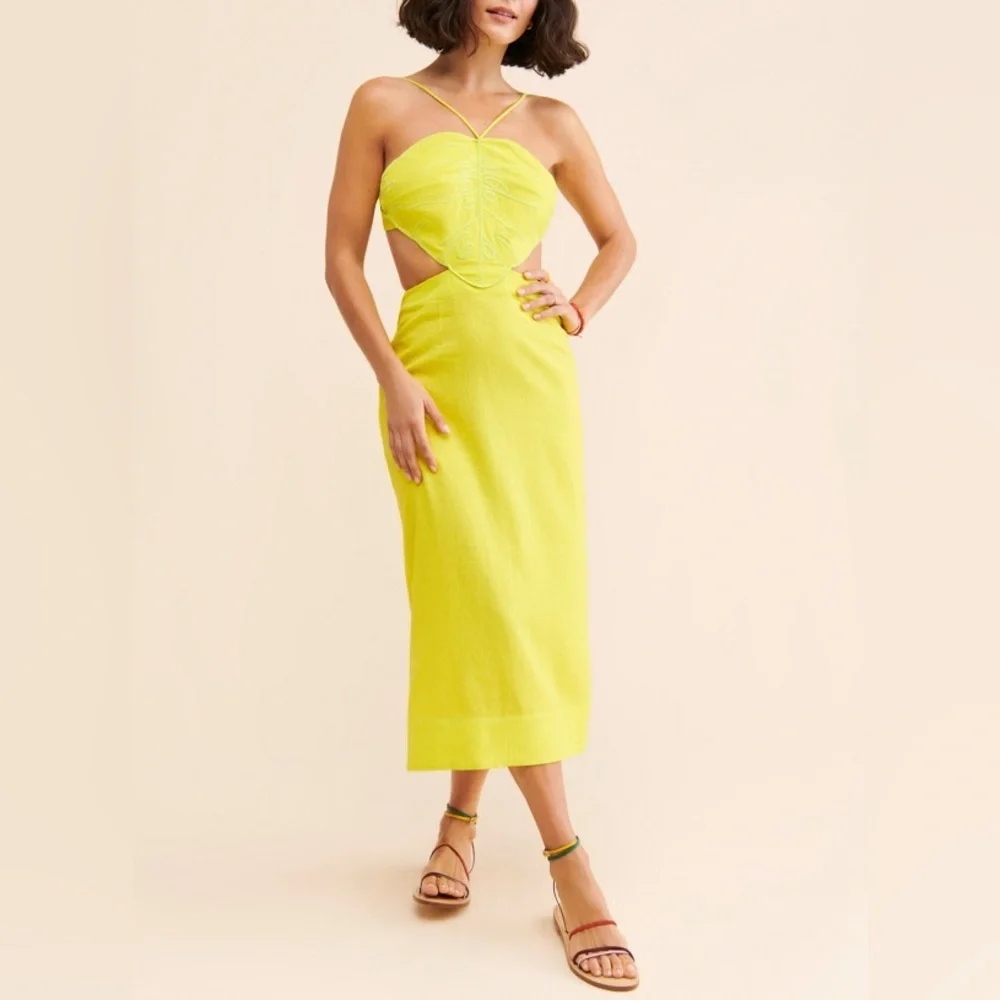 FARM Rio Yellow Backless Dress - Picture 11 of 14